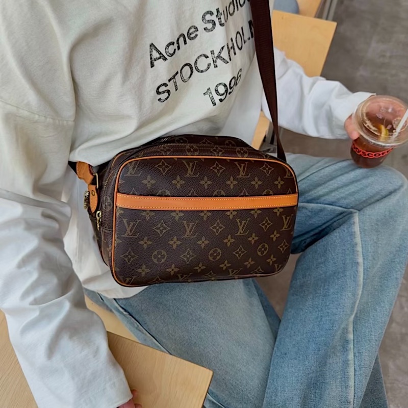 LV 老花郵差包 斜挎包-0