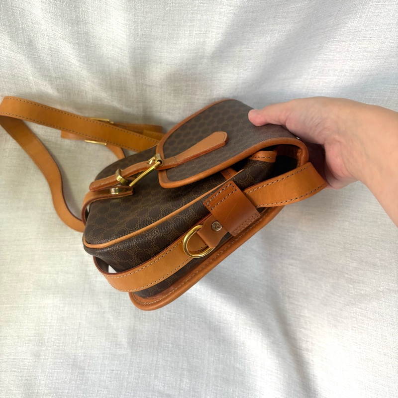 Celine凱旋門中古老花郵差包/馬鞍包 斜挎包-5