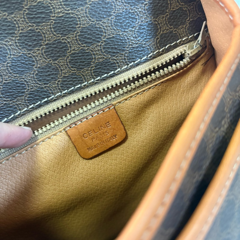 Celine凱旋門中古老花郵差包/馬鞍包 斜挎包-16