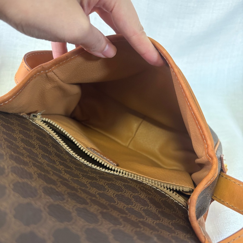 Celine凱旋門中古老花郵差包/馬鞍包 斜挎包-19