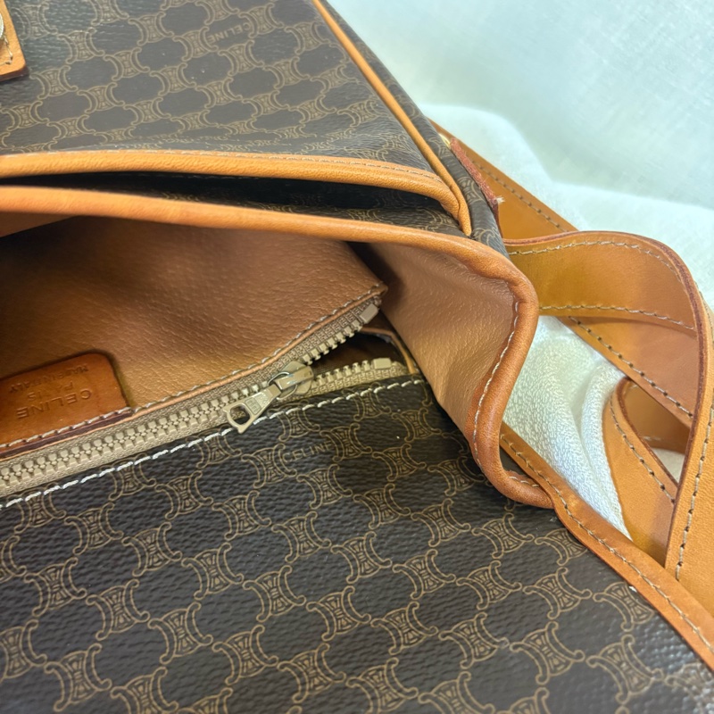 Celine凱旋門中古老花郵差包/馬鞍包 斜挎包-23