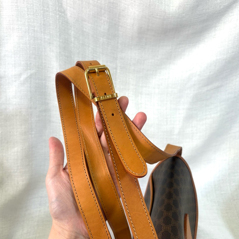 Celine凱旋門中古老花郵差包/馬鞍包 斜挎包-25