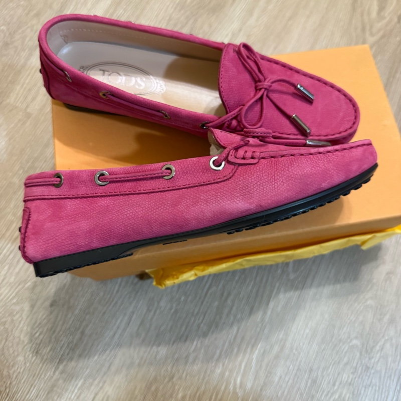 瑞奇二手精品 Tods 桃色 近全新 37 .5 豆豆鞋-5