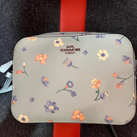 coach 藍色小花相機包