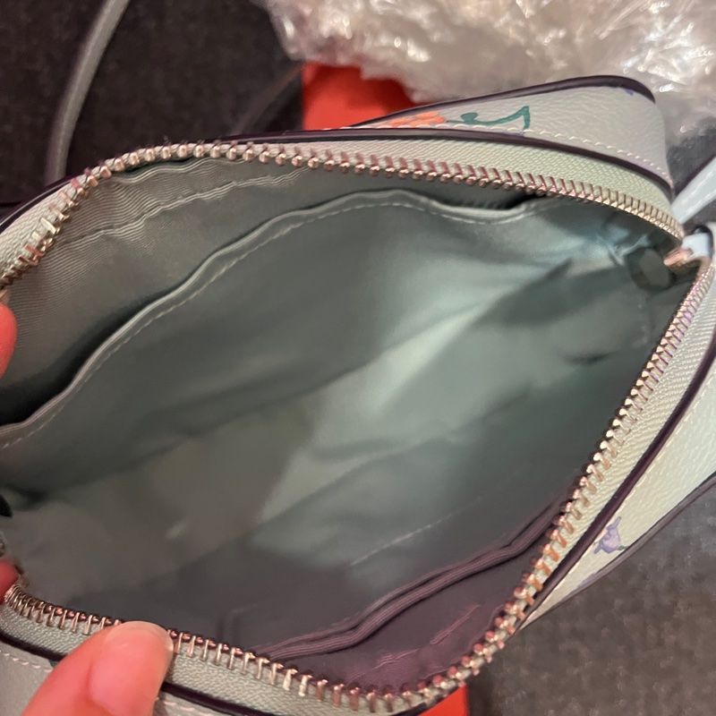 coach 藍色小花相機包-5