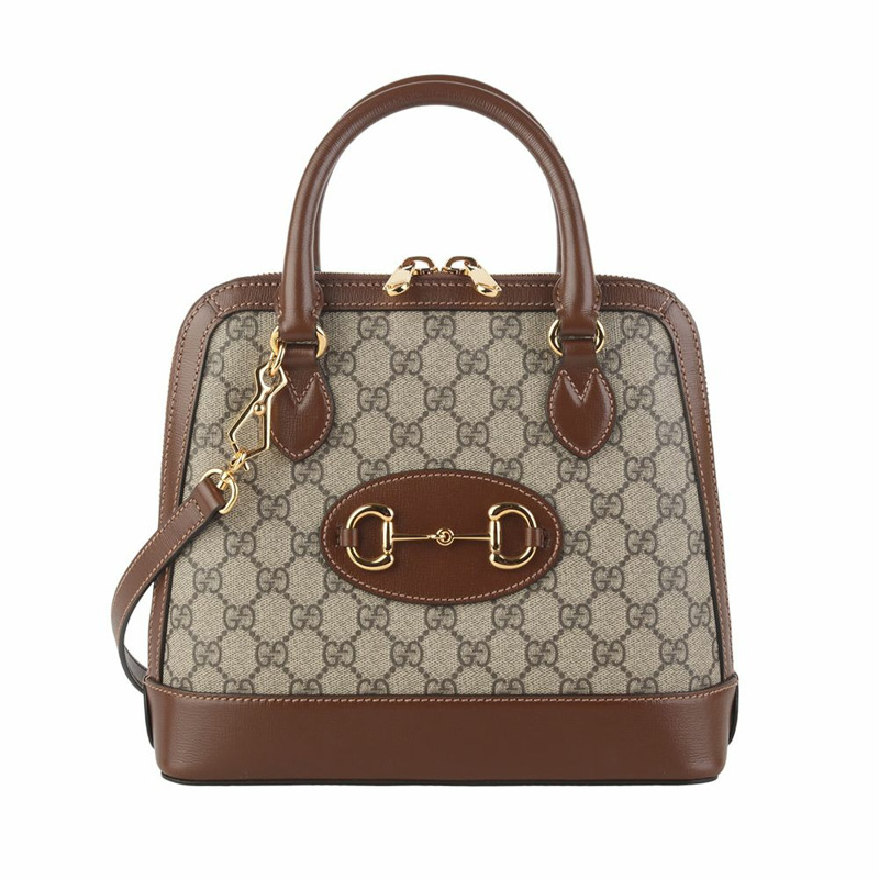 【包稅】GUCCI 621220 GG Supreme 1955 馬銜扣手提小號斜挎包 36154-0