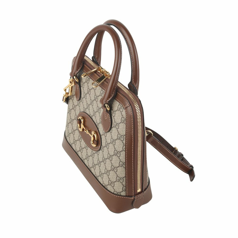 【包稅】GUCCI 621220 GG Supreme 1955 馬銜扣手提小號斜挎包 36154-1