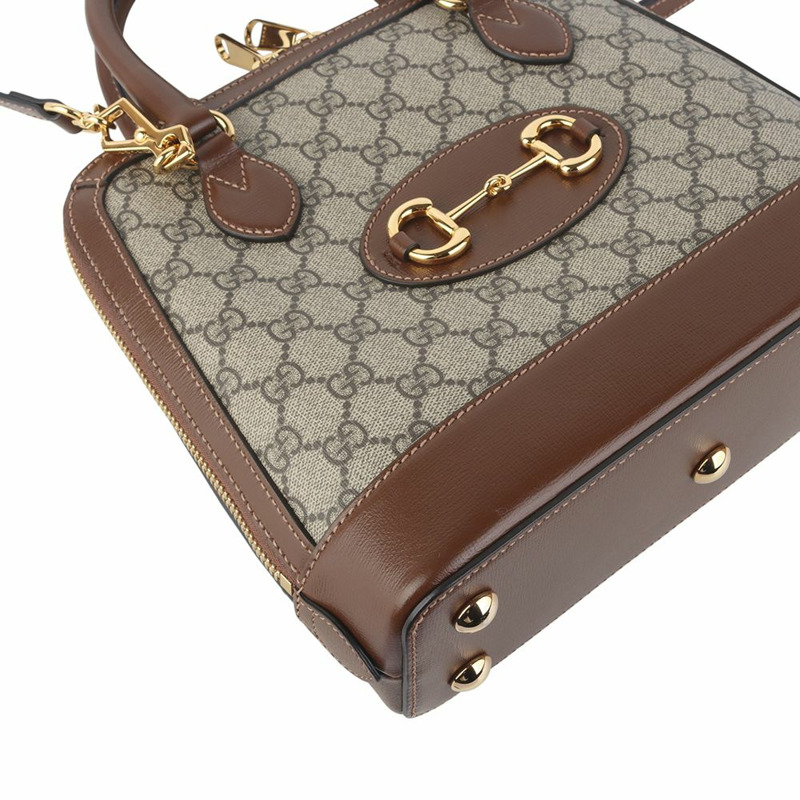 【包稅】GUCCI 621220 GG Supreme 1955 馬銜扣手提小號斜挎包 36154-4