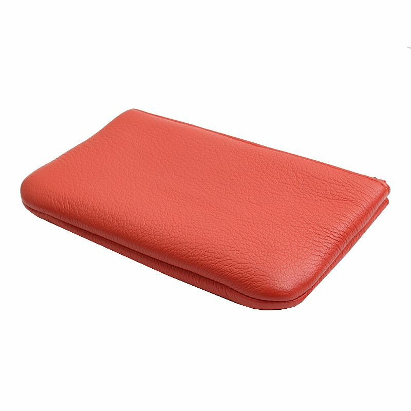 【包稅】CHANEL 珊瑚紅皮革收納包-2