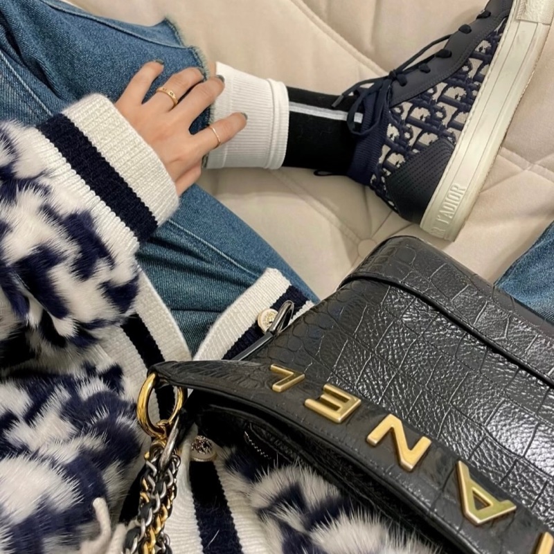 瑞奇二手精品 Dior oblique 襪套 高筒 37 美品-1