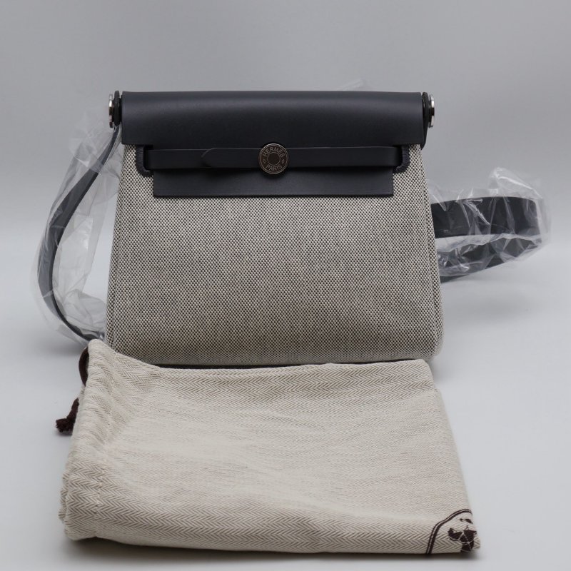 HERMES Herbag zip 20 - 石板灰銀 W-10