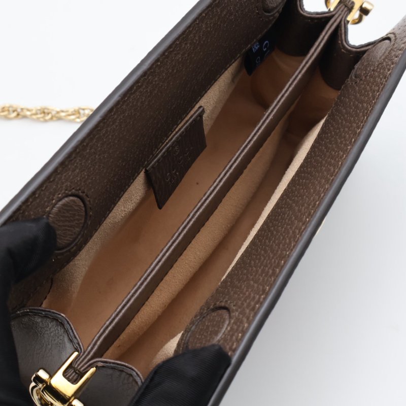 GUCCI Ophidia紅綠織帶夾子包- mini烏木色-2