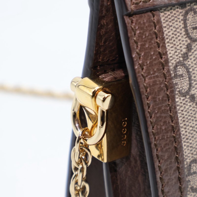 GUCCI Ophidia紅綠織帶夾子包- mini烏木色-3