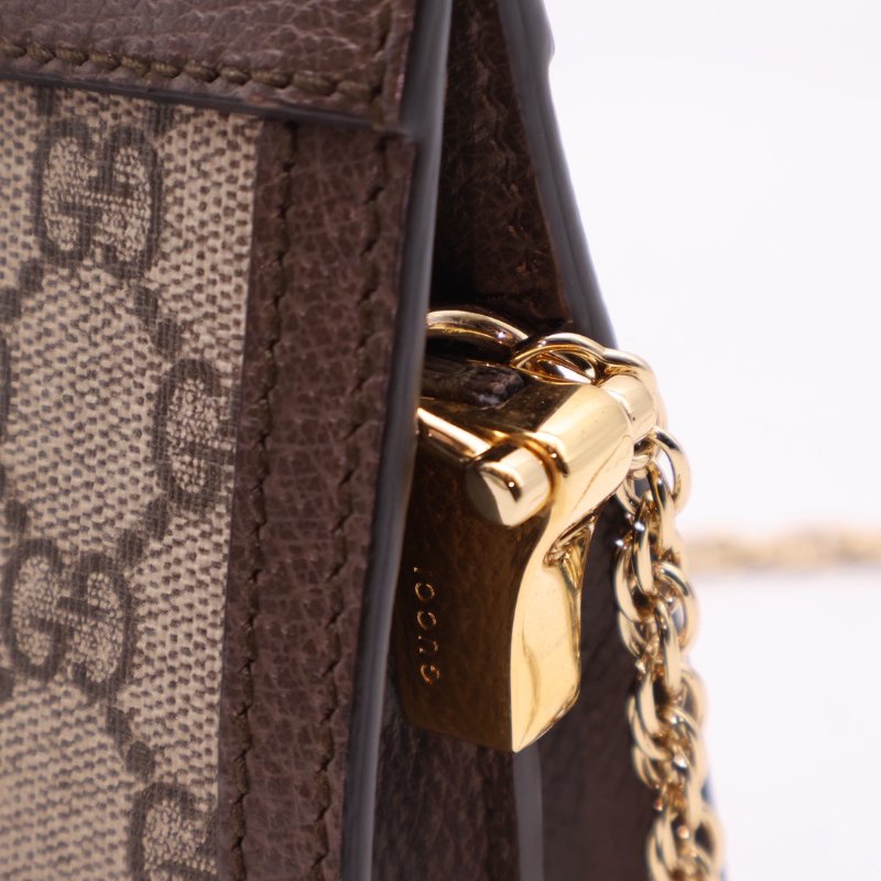 GUCCI Ophidia紅綠織帶夾子包- mini烏木色-4