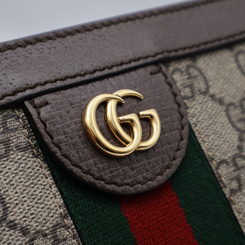 GUCCI Ophidia紅綠織帶夾子包- mini烏木色-5