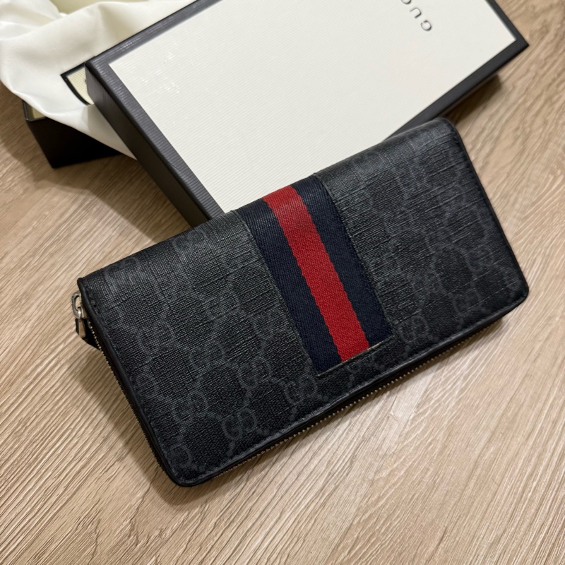 瑞奇二手精品 Gucci pvc 滿版 長夾 美品-1