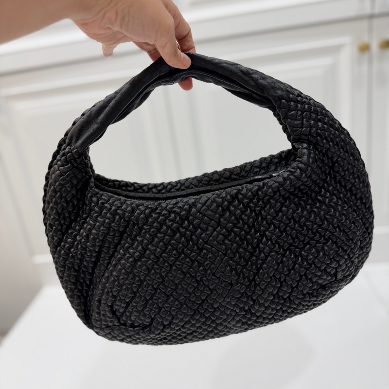 BOTTEGA VENETA BV  黑色 編織 HOBO 流浪 和尚 肩背包 手提包-1