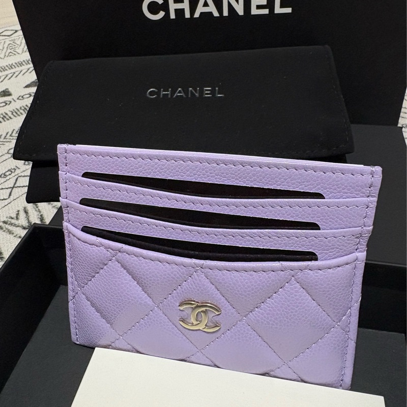 Chanel 香奈兒 全新 淡紫色 卡夾-0