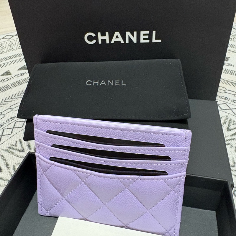 Chanel 香奈兒 全新 淡紫色 卡夾-1