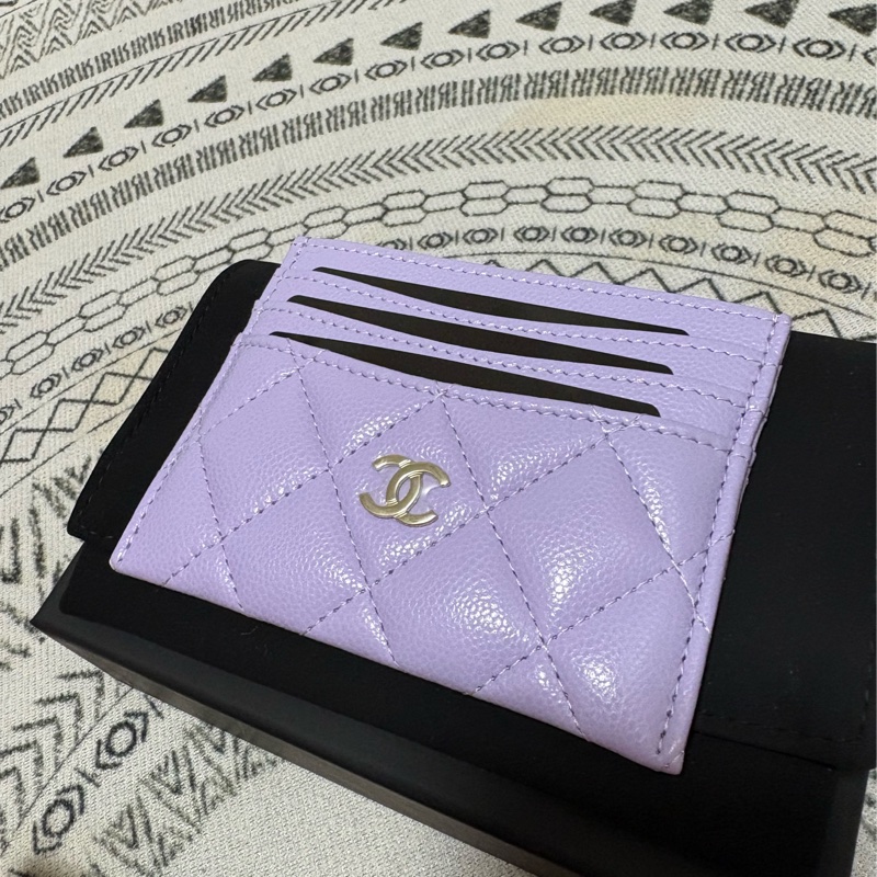 Chanel 香奈兒 全新 淡紫色 卡夾-4