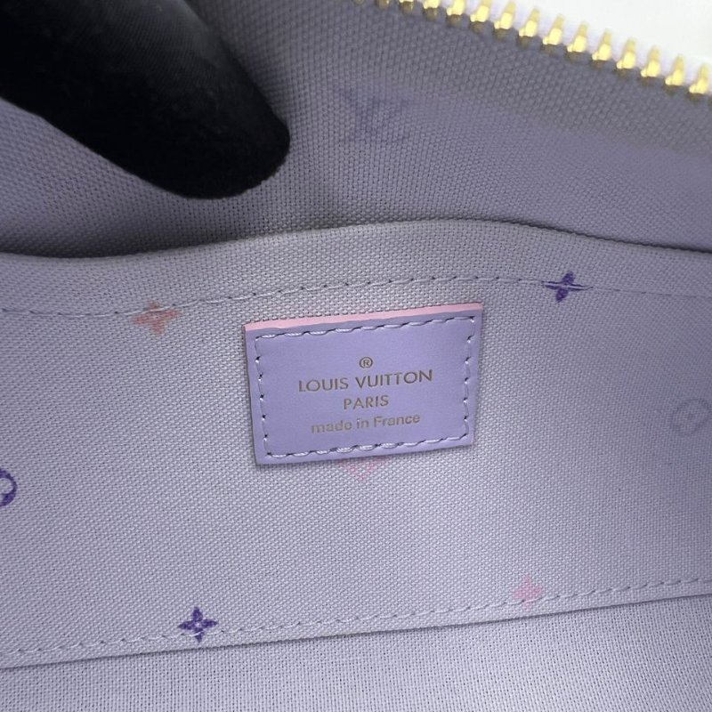 路易威登 Papillon BB 漸層粉紫老花圓筒包-4