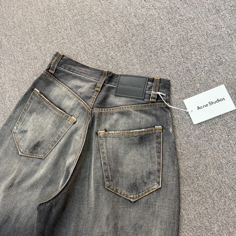 Acne Studios 2026春夏貨 噴墨寬鬆牛仔褲 黑色 男女同款-3