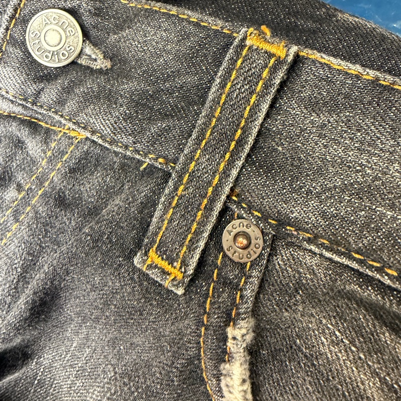 Acne Studios 2026春夏貨 噴墨寬鬆牛仔褲 黑色 男女同款-4