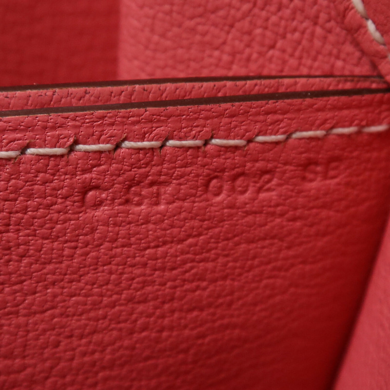 HERMES Evercolor皮革Roulis 23銀扣肩背袋Rose Azalee-7