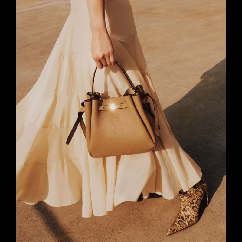 Tory burch romy 水桶包 專櫃款 提拉米蘇色-1