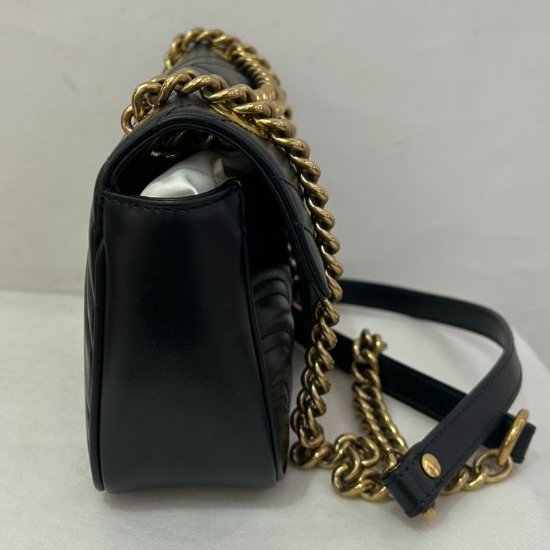 GUCCI MARMONT 黑金牛皮掀蓋22CM-3