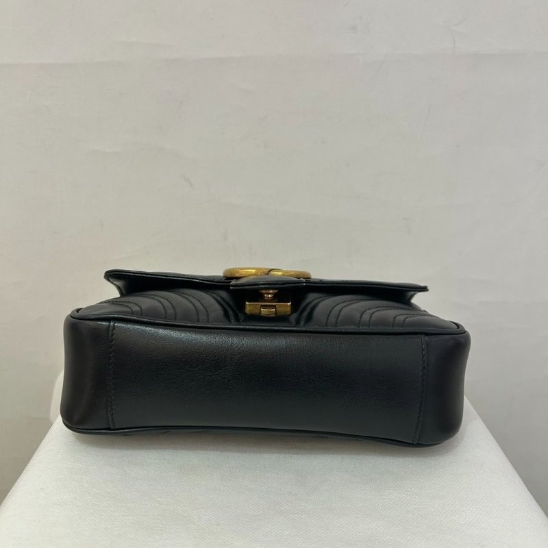 GUCCI MARMONT 黑金牛皮掀蓋22CM-4