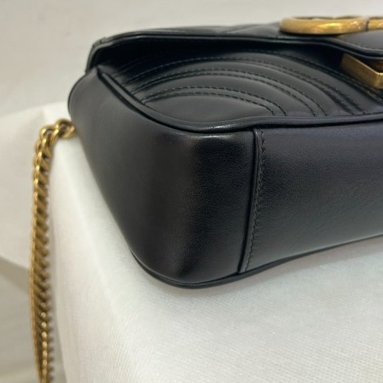 GUCCI MARMONT 黑金牛皮掀蓋22CM-5