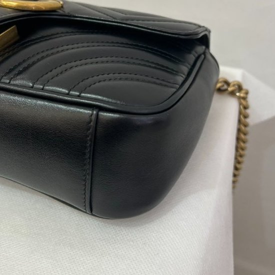 GUCCI MARMONT 黑金牛皮掀蓋22CM-6