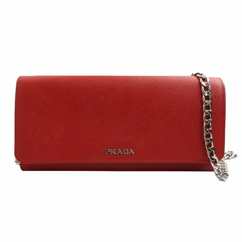 【包稅】PRADA Saffiano 銀色斜背包與手拿包