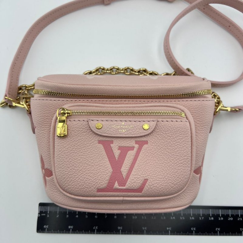 路易威登 Mini Bumbag 粉色粒面牛皮腰包／斜背包-2