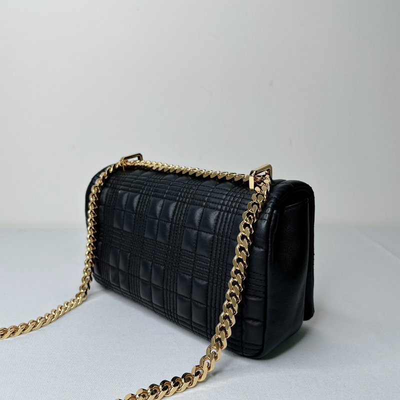 BURBERRY Lola TB黑金格紋鏈包-4
