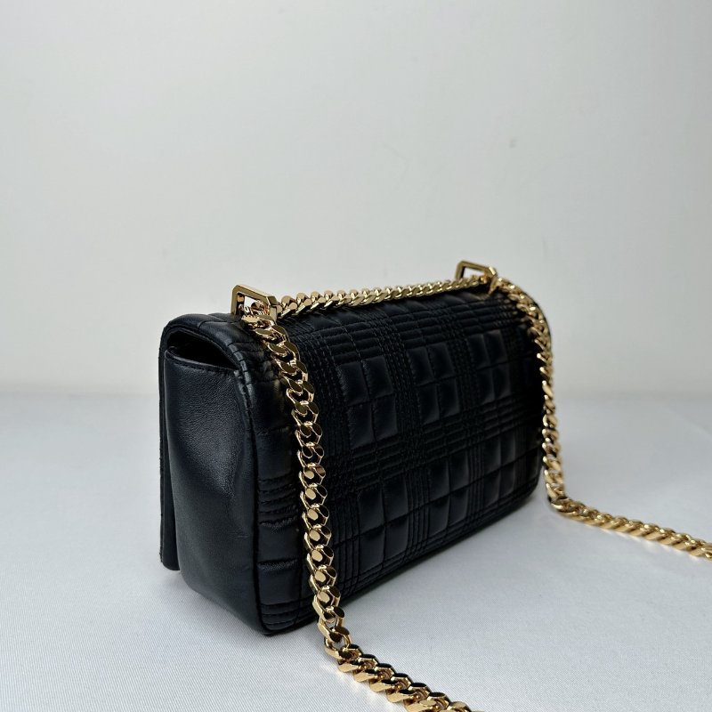 BURBERRY Lola TB黑金格紋鏈包-5