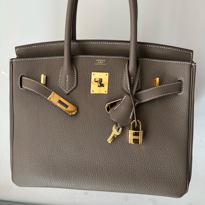 📍愛馬仕Hermes Birkin 30 大象灰 金扣 Togo皮 B刻狀態很好，輕微使用痕跡，保存狀態極佳，-8