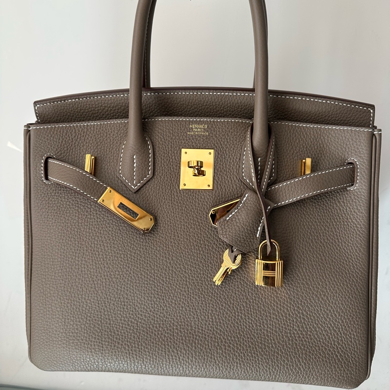 📍愛馬仕Hermes Birkin 30 大象灰 金扣 Togo皮 B刻狀態很好，輕微使用痕跡，保存狀態極佳，-16