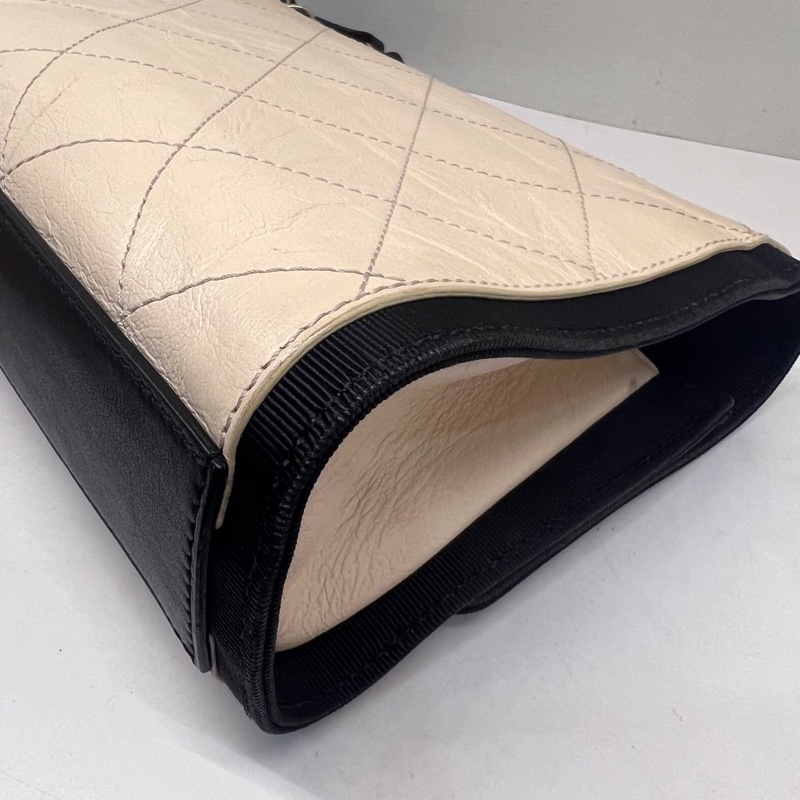【Chanel香奈兒 象牙白拼黑鏈條包，25開  尺寸24×17×7cm-4