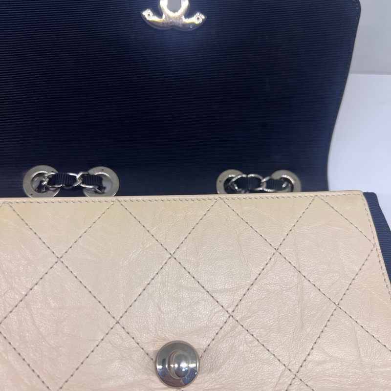 【Chanel香奈兒 象牙白拼黑鏈條包，25開  尺寸24×17×7cm-7