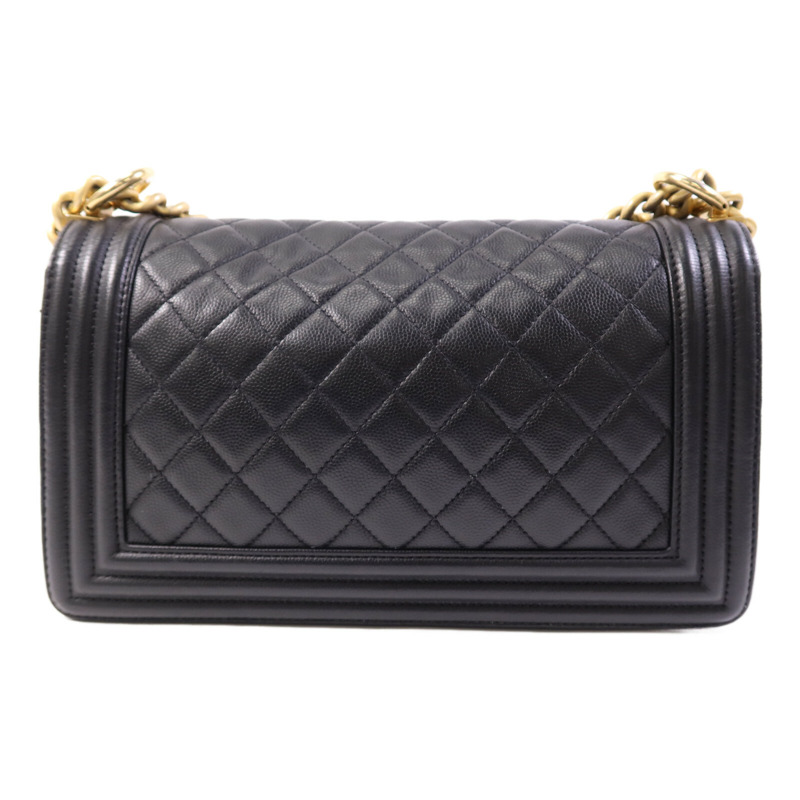 CHANEL 牛皮皮革Boy 25金扣鏈帶肩背袋-1