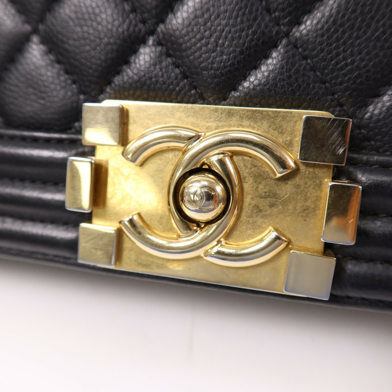 CHANEL 牛皮皮革Boy 25金扣鏈帶肩背袋-6