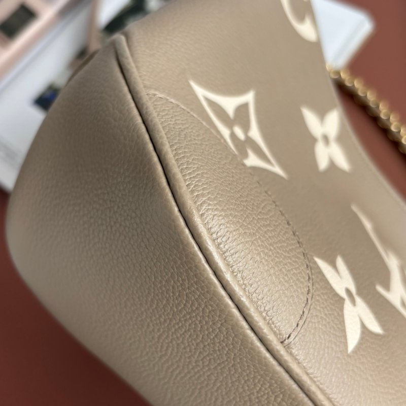 ::LOUIS VUITTON:: LV M13224 Boulogne PM 斑鳩灰 / 奶油色 雙色 Monogram Empreinte皮革 腋下包 肩背包 斜背包 半月包-4