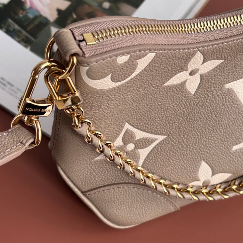 ::LOUIS VUITTON:: LV M13224 Boulogne PM 斑鳩灰 / 奶油色 雙色 Monogram Empreinte皮革 腋下包 肩背包 斜背包 半月包-17