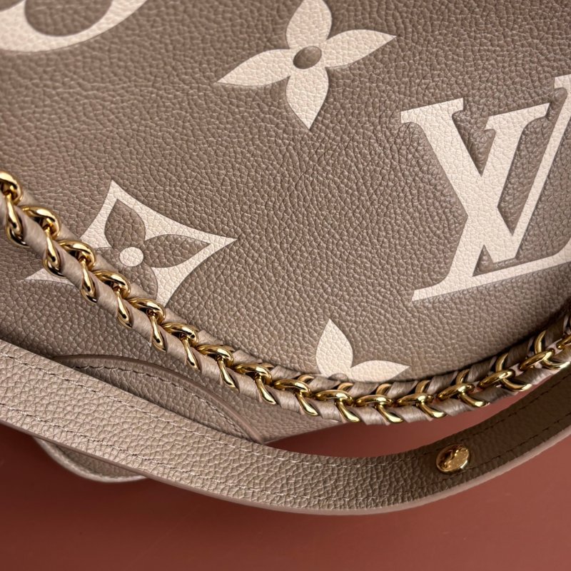 ::LOUIS VUITTON:: LV M13224 Boulogne PM 斑鳩灰 / 奶油色 雙色 Monogram Empreinte皮革 腋下包 肩背包 斜背包 半月包-19