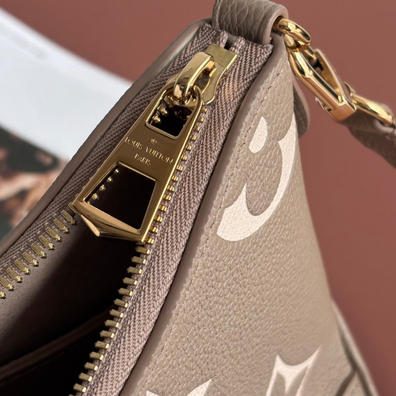 ::LOUIS VUITTON:: LV M13224 Boulogne PM 斑鳩灰 / 奶油色 雙色 Monogram Empreinte皮革 腋下包 肩背包 斜背包 半月包-25