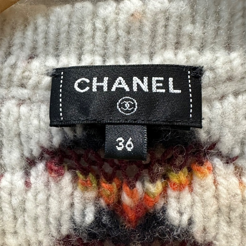 【美收精品】CHANEL 茶橘色菱格紋針織外套 4-674-4