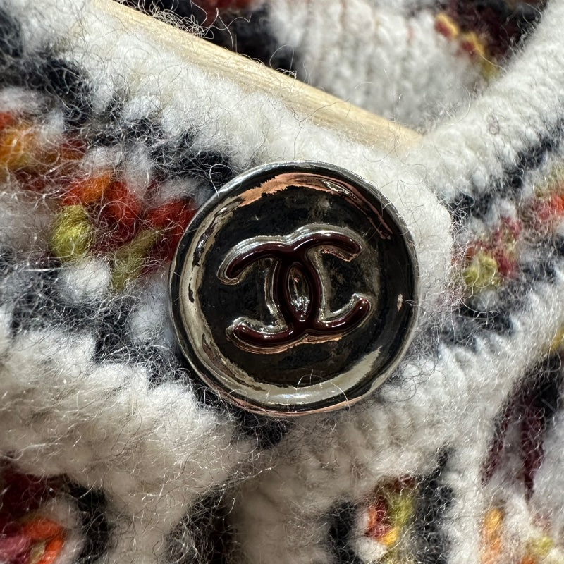 【美收精品】CHANEL 茶橘色菱格紋針織外套 4-674-5
