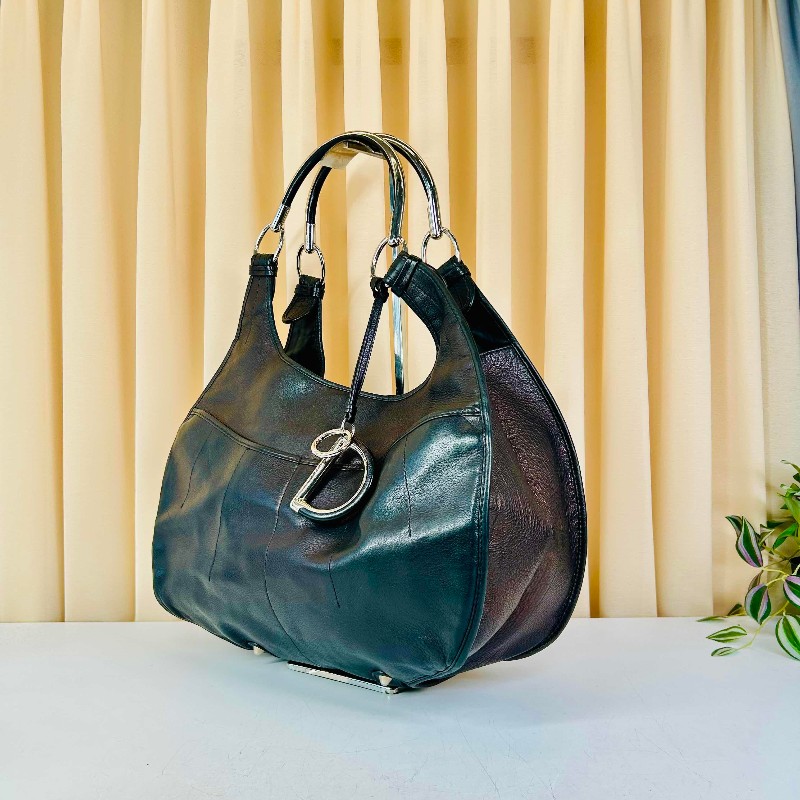 迪奧 Dior迪奧中古款 黑銀 D掛飾 容量設計優秀 可背 可挎 可拎 好用-7